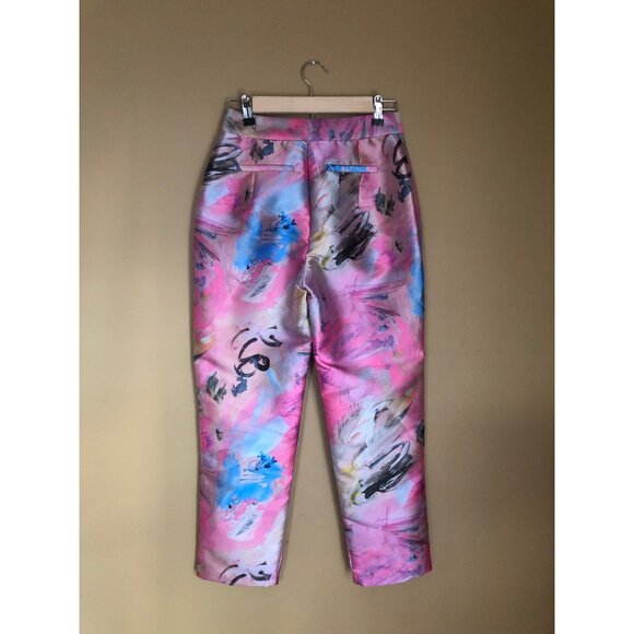 Neubyrne painterly abstract pink print Patricia pants - Picture 6 of 7